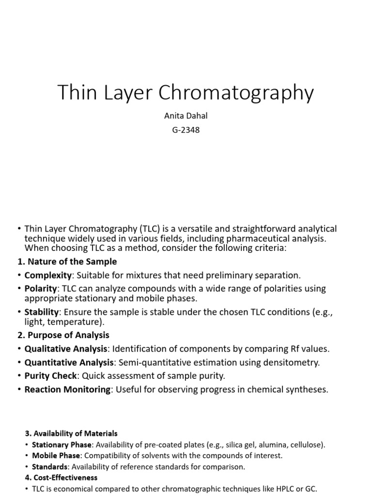 Thin Layer Chromatography | PDF | Thin Layer Chromatography | High ...