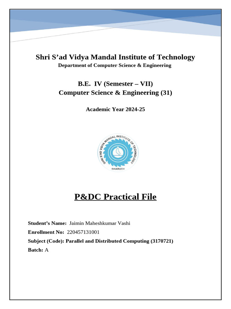 PDC Practicals | PDF | Message Passing Interface | Client–Server Model