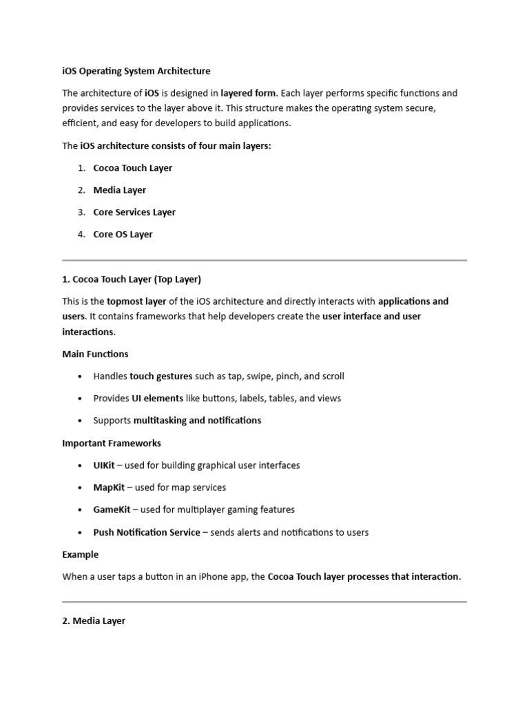 Ios Architecture | PDF | Ios | Operating System