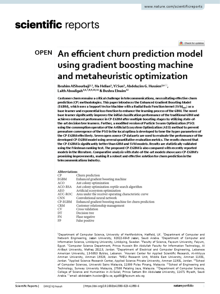 An Efficient Churn Prediction Model | PDF | Support Vector Machine ...