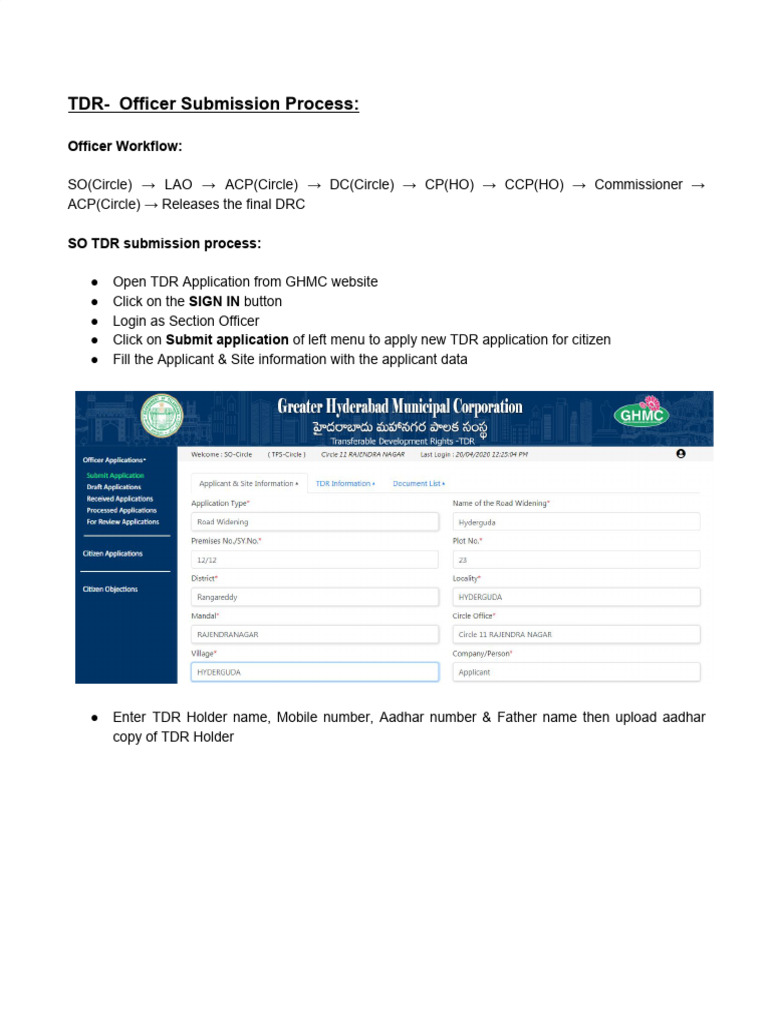 TDR Officer Submission Process | PDF | Access Control | Computing