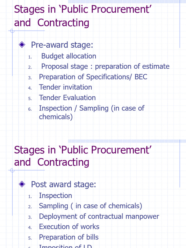 Stages in Public Procurement' | PDF | Business
