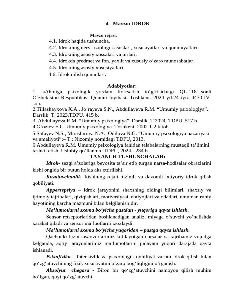 4 Mavzu | PDF