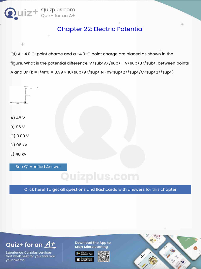 A 40 Cpoint Charge and A 40C Point Charge Are Placed As Shown in The ...