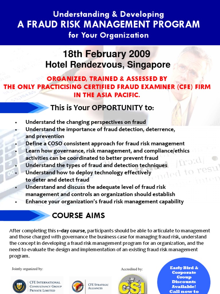 Fraud Risk Management Program Featuring Mr Tommy Seah Internal Audit Risk Management