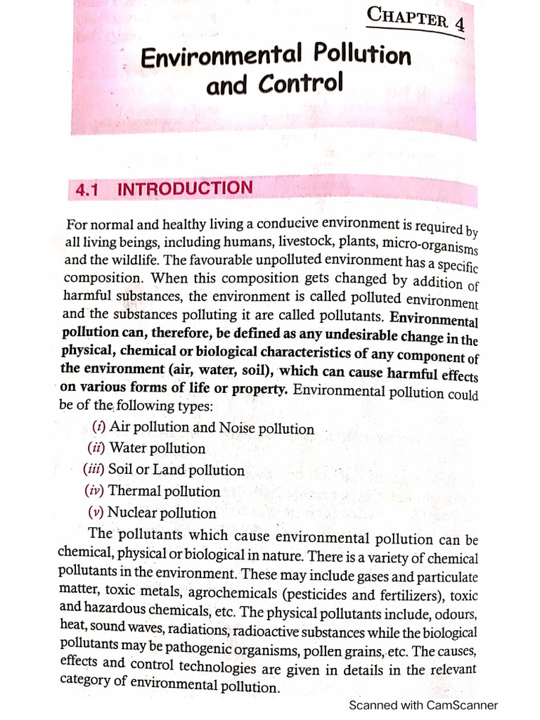 UNIT III-Environmental Pollution and Control | PDF