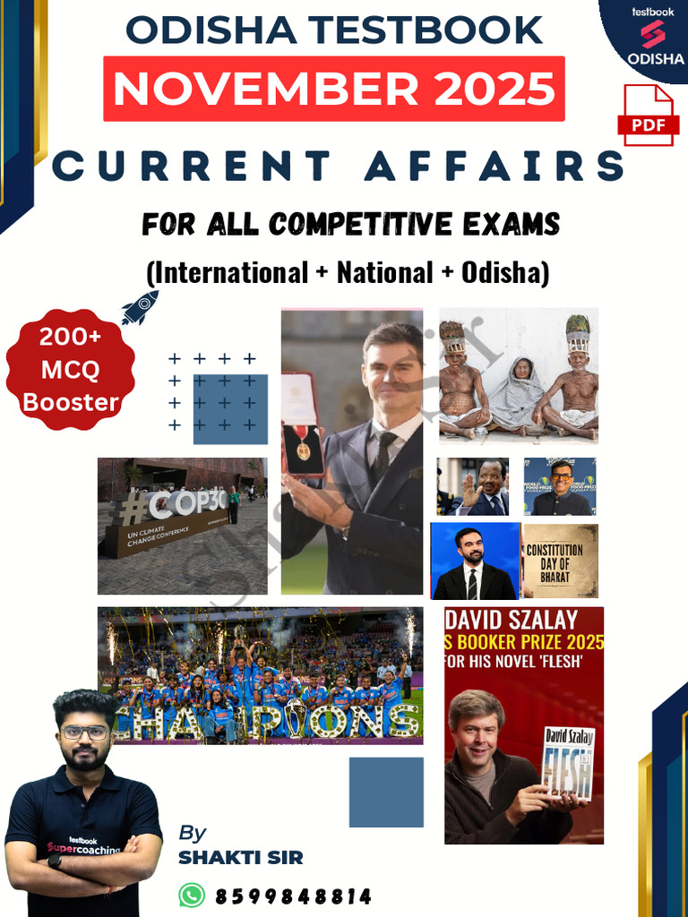 NOVEMBER 2025 Monthly Current Affairs by Shakti Sir | PDF | Tropical ...