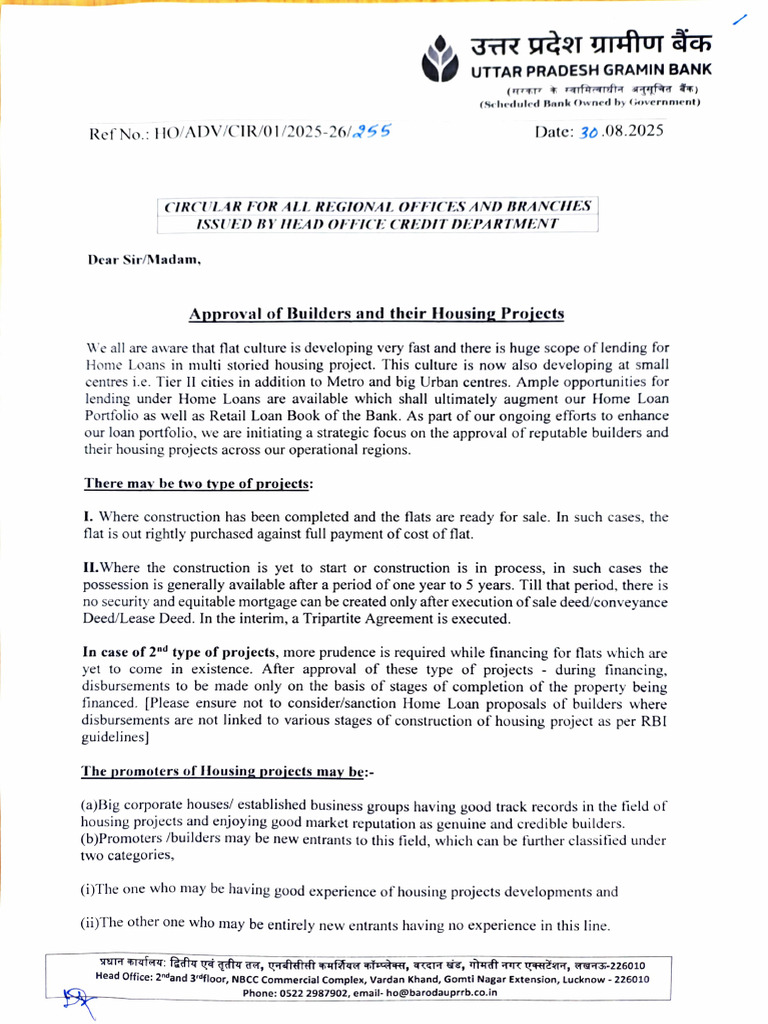 Cir 255 Approval of Builders and Their Housing Project | PDF ...
