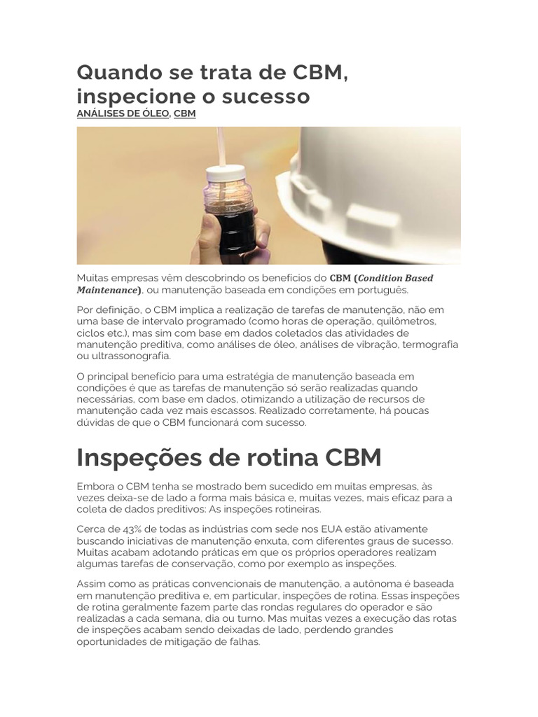 04.10.24 - Quando Se Trata de CBM, Inspecione o Sucesso | PDF ...