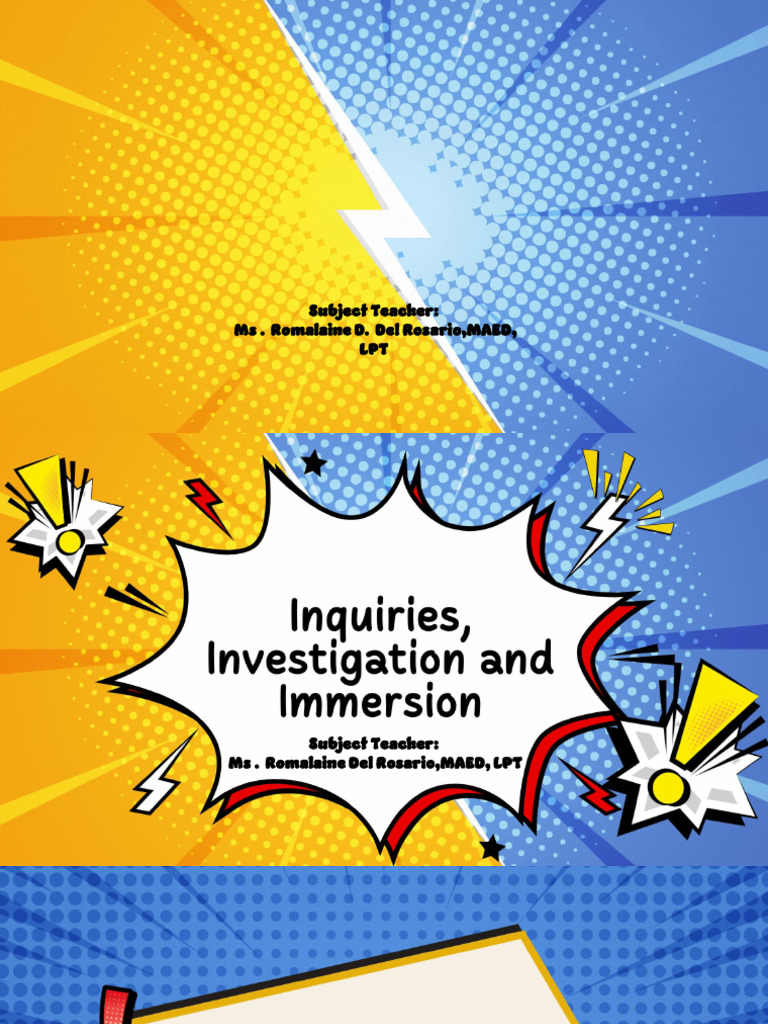 Intro To Inquiries, Investigation, and Immersion | PDF