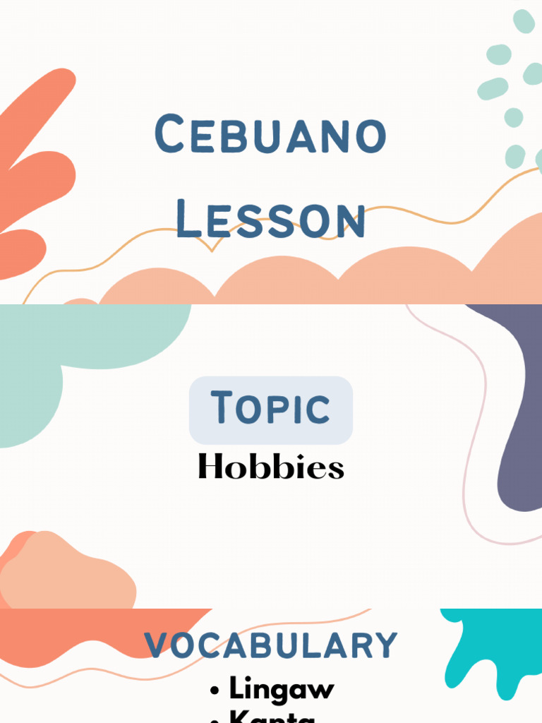 Hobbies Cebuano Lesson | PDF