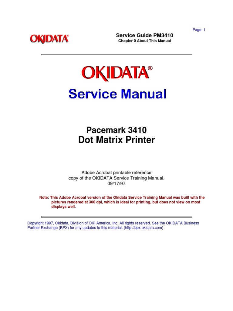 ... Array - okidata pacemark 3410 service manual electrical connector read  rh ...