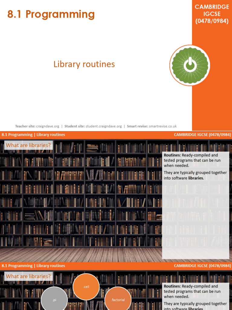 8.1 Library Routines | PDF | Library (Computing) | Integer