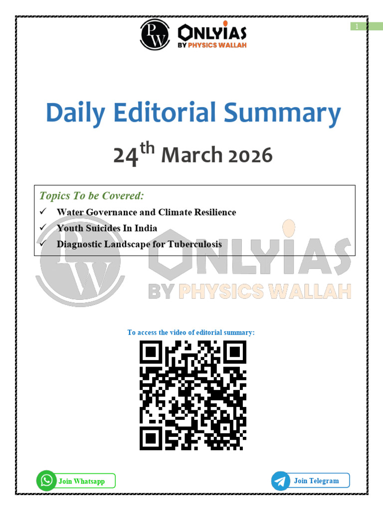 24th March 2026 - Daily Editorial Summary - UPSC - English | PDF ...
