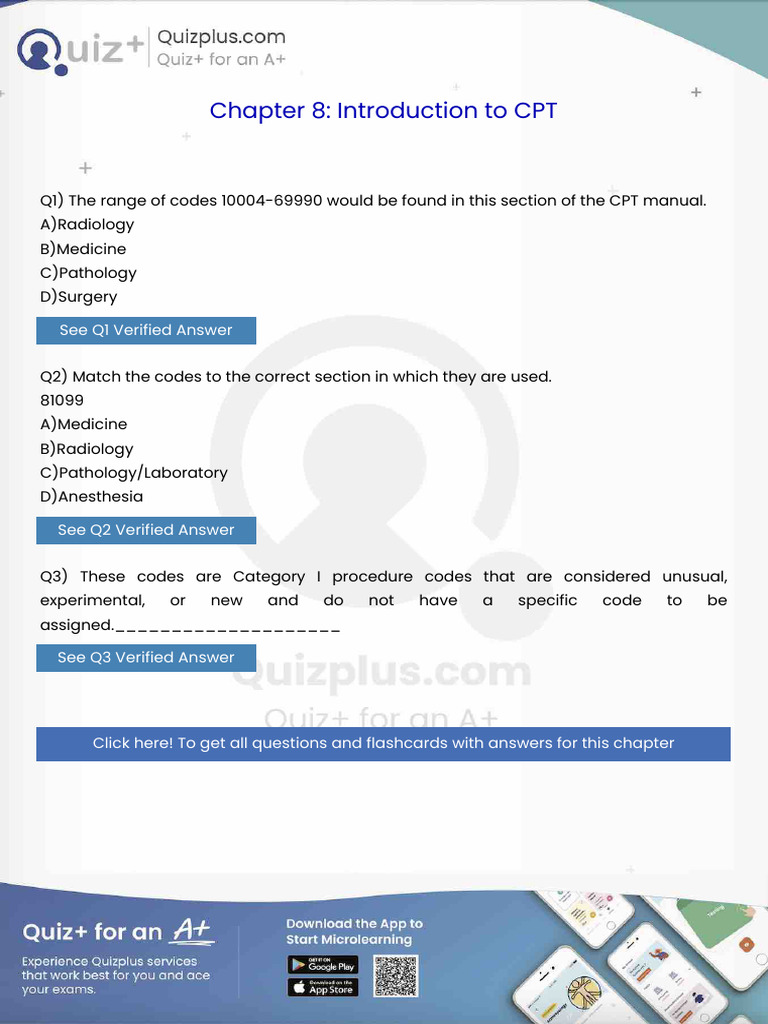The Range of Codes 1000469990 Would Be Found in This Section of The CPT ...