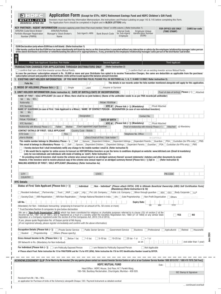 HDFC MF Caf | PDF | Cheque | Identity Document