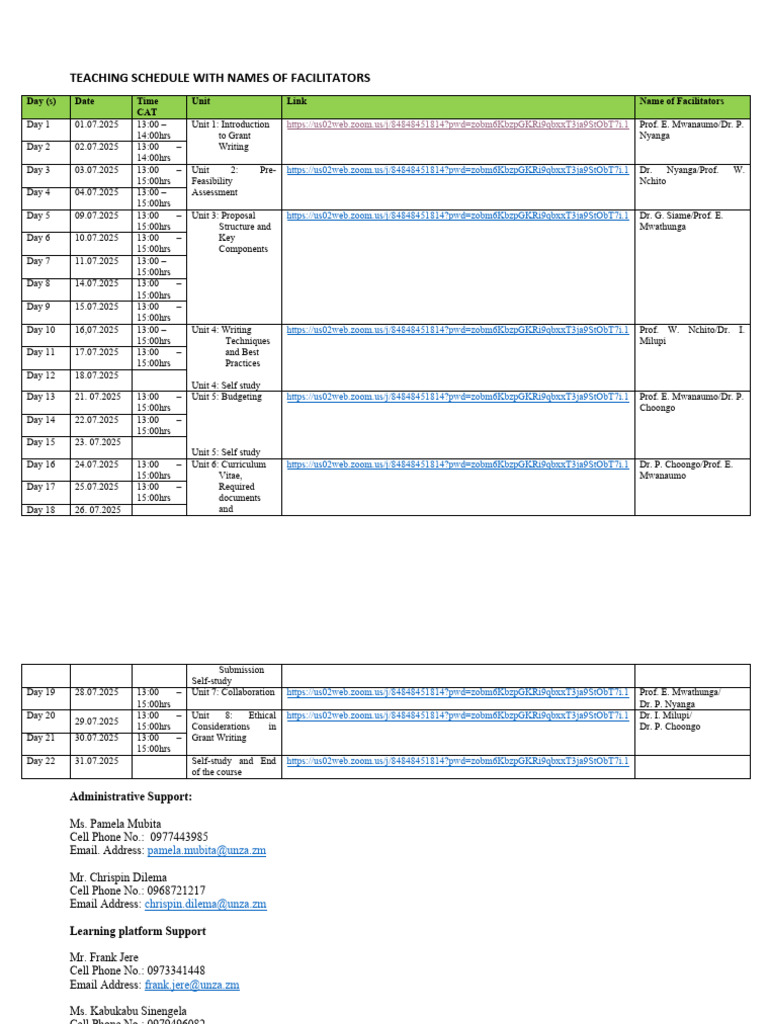 Teaching Schedule | PDF | Learning | Education Theory