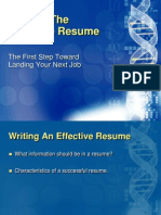 Writing The Effective Resume: The First Step Toward Landing Your Next Job
