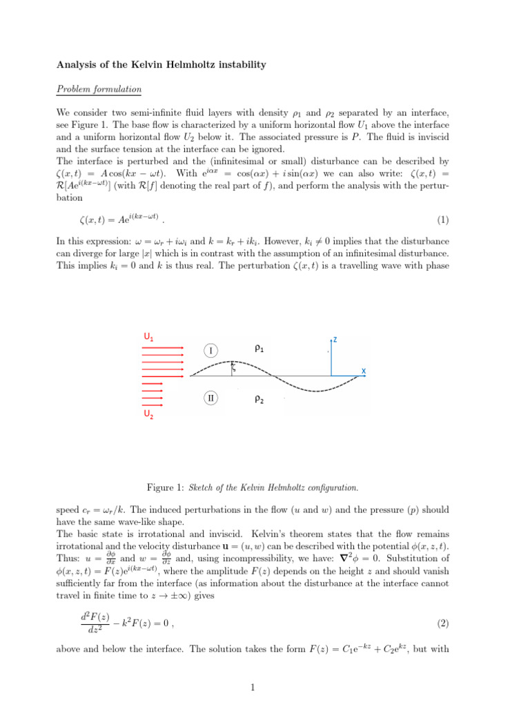 Kelvin Helmholtz Instability | PDF | Physical Phenomena | Equations