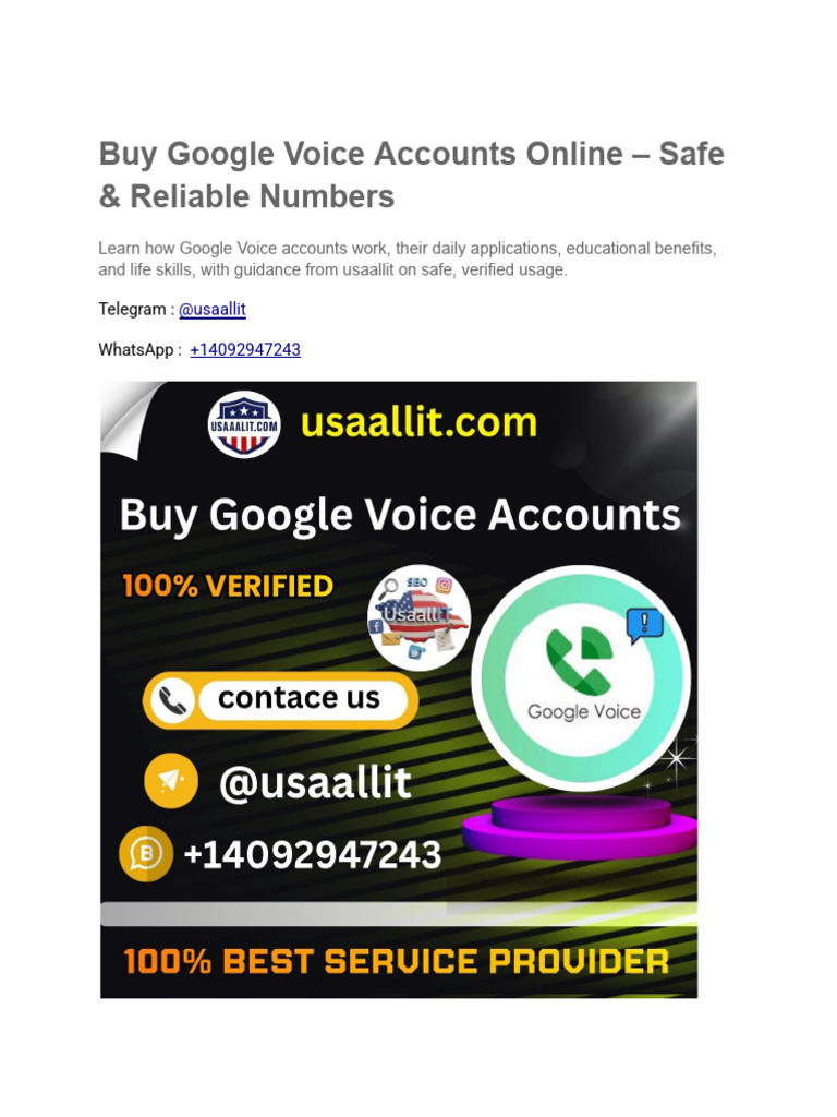 Buy Google Voice Accounts Online - Safe & Reliable Numbers | PDF ...