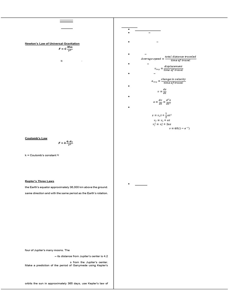 PALSU - Physics - Handout | PDF