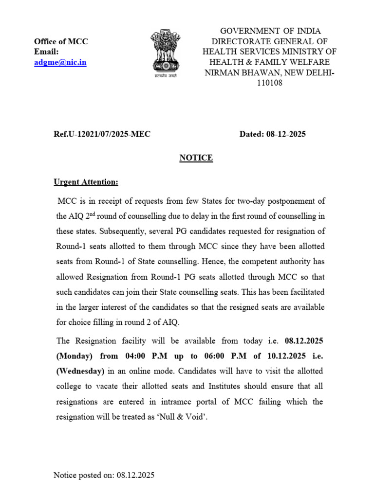 Adgme@nic - In: Office of MCC Email | PDF