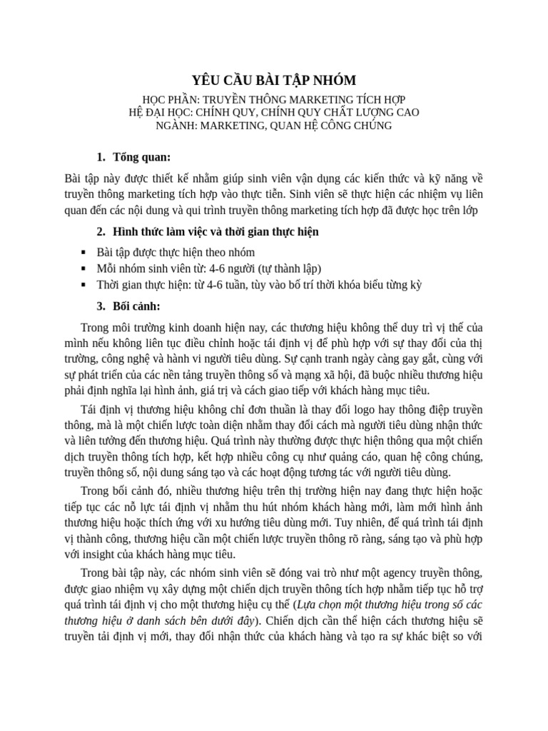 2026 IMC Group Assignment CQDT | PDF