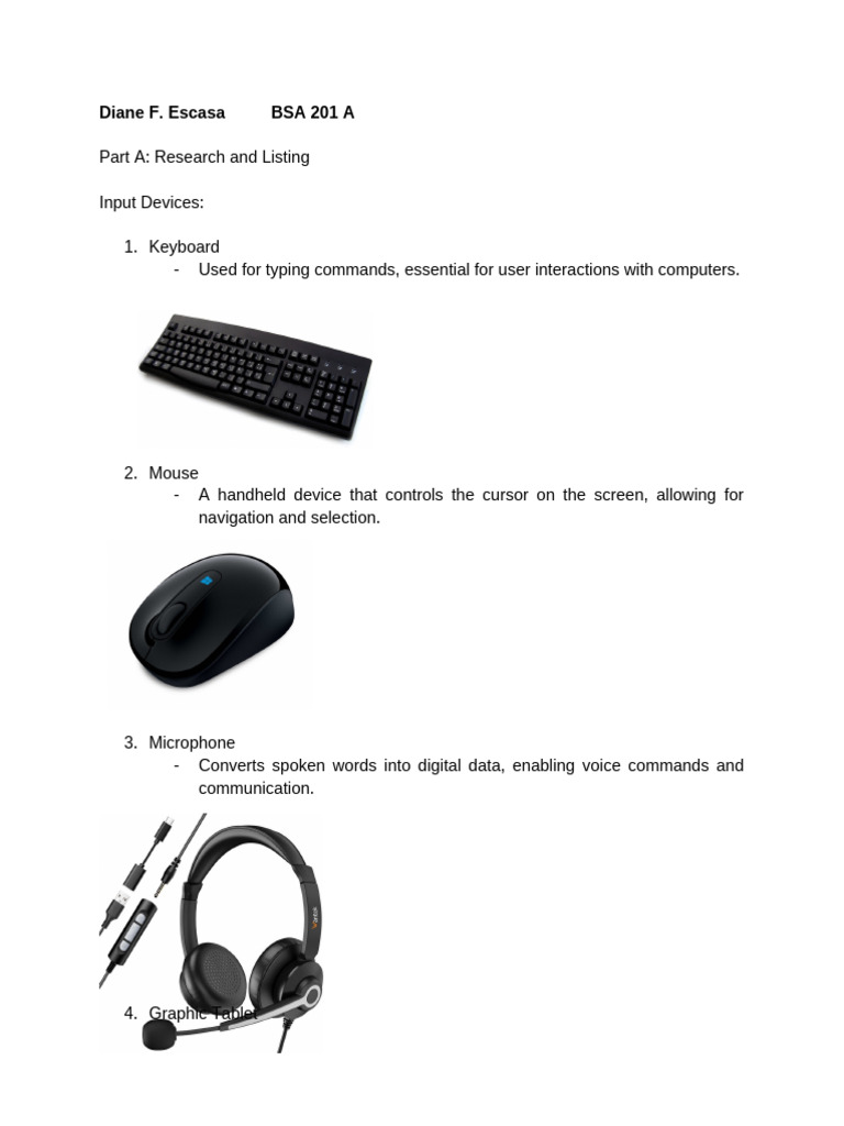 Itc c101 - Ww1 | PDF | Computer Hardware | Input/Output
