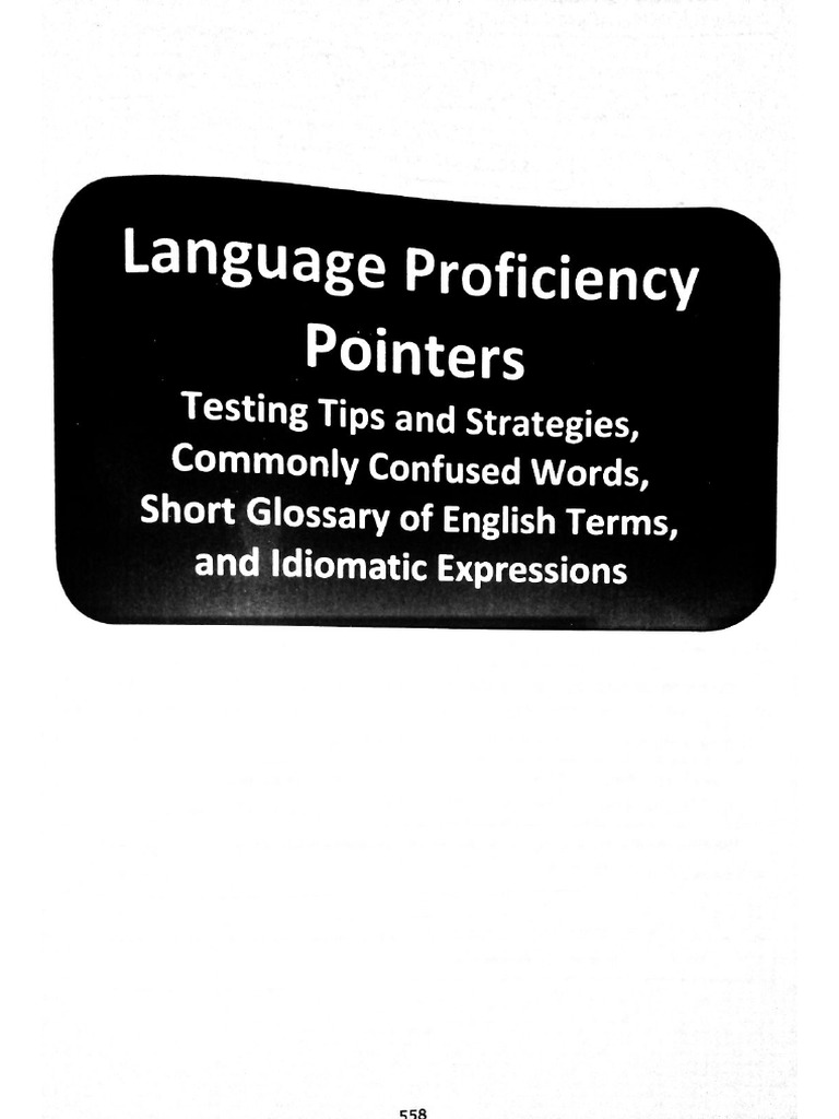 English Language Proficiency and Reading Comprehension Pointers | PDF
