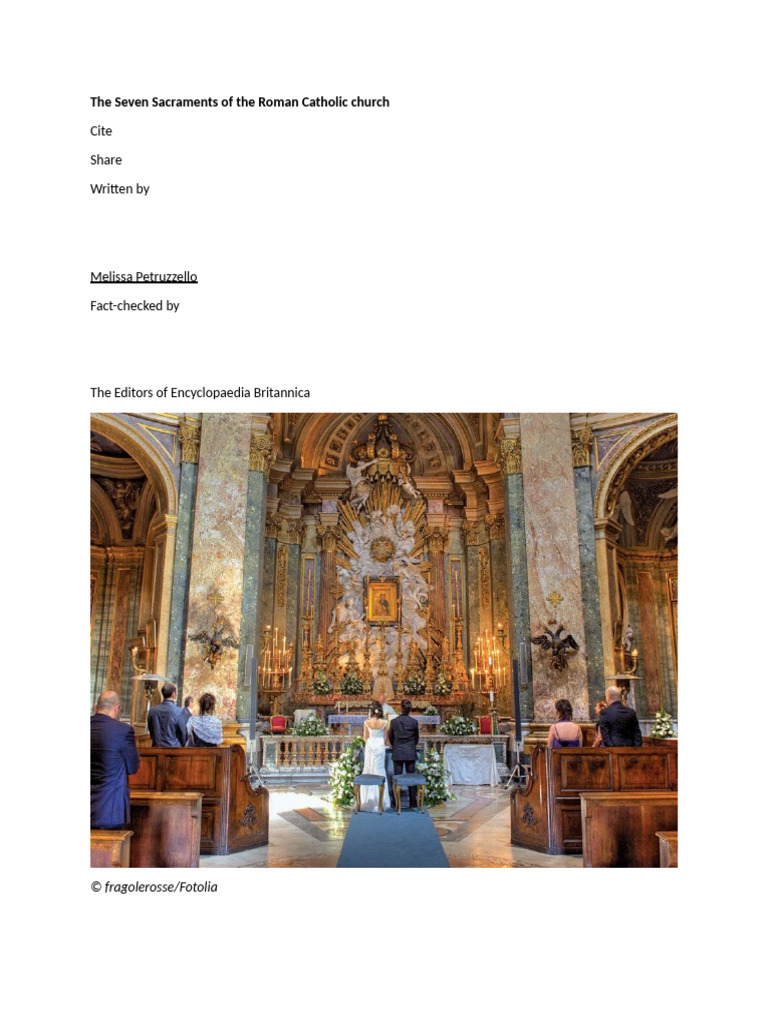 The Seven Sacraments of The Roman Catholic Church | PDF