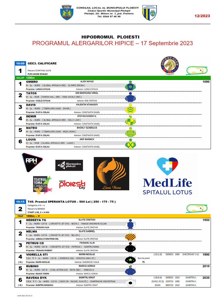 Program Reuniune 17 Septembrie 1 | PDF