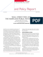 Maryland Policy Report: Wall Street Fees and The Maryland Public Pension Fund