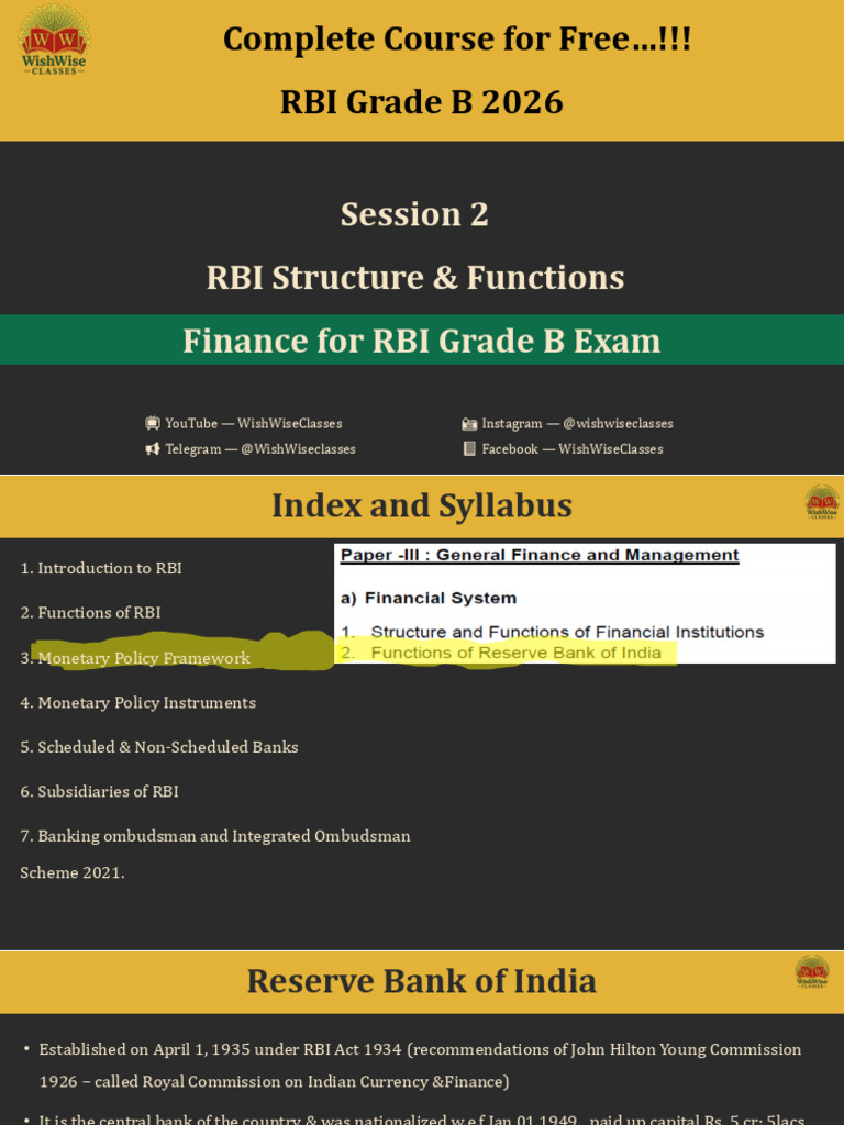 2session 2 Reserve Bank of India (RBI) | PDF | Reserve Bank Of India ...