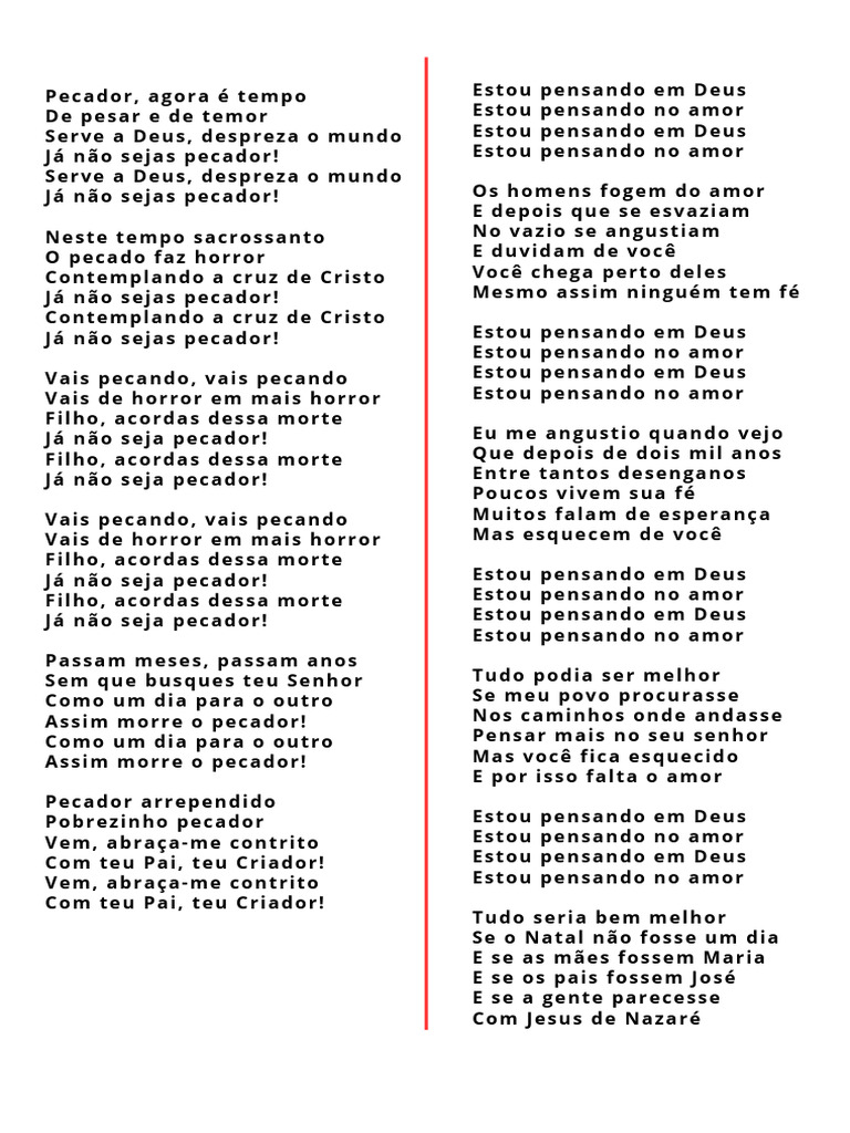 Pecador, Agora é Tempo de Pesar e de Temor Serve a Deus, Despreza o ...