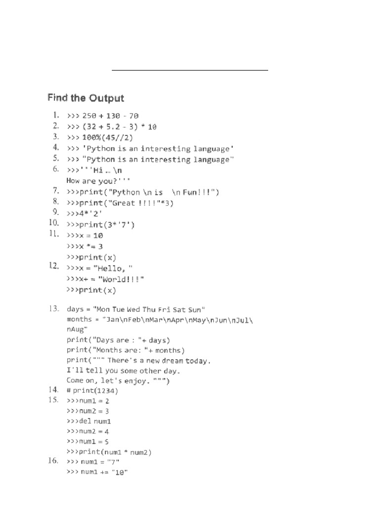 Problem Sheet for Lab1 | PDF