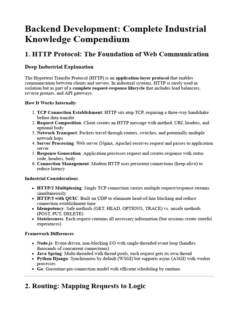 Backend Development Complete Industrial Knowledge Compendium | PDF ...