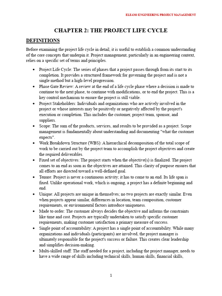 Ele4203 Chapter 2 | PDF | Project Management | Business