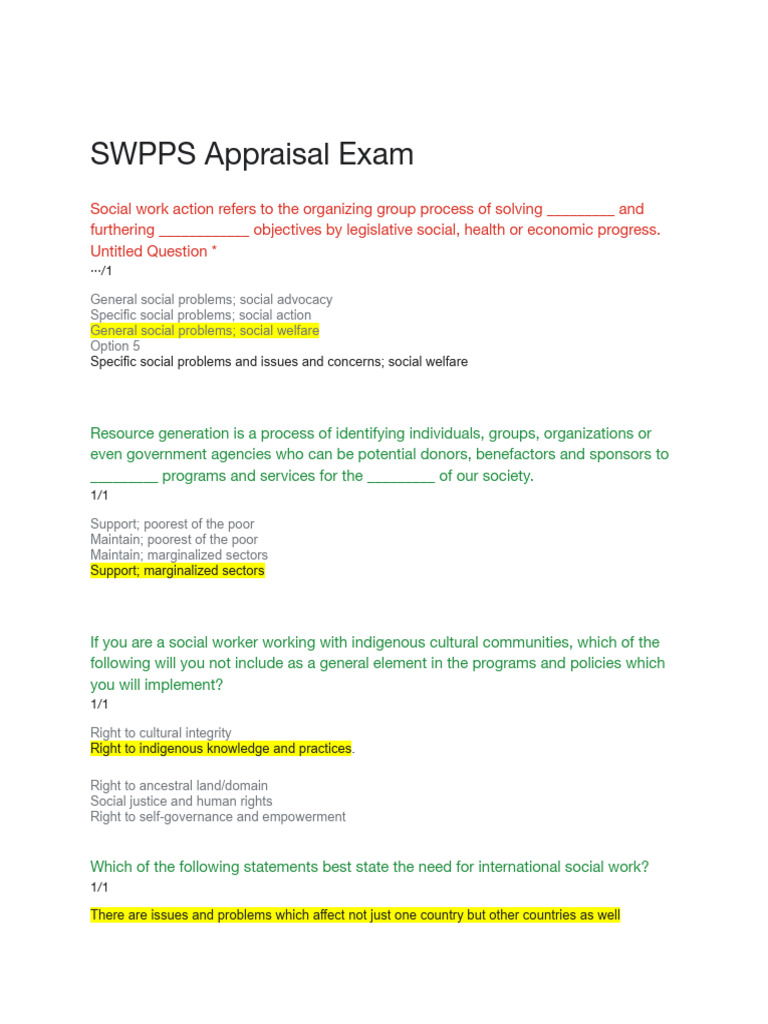 Competency Exam SWPPS | PDF | Social Work | Psychotherapy