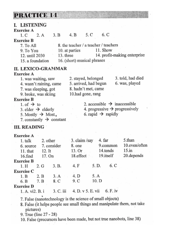 KEY PracticeTest14 | PDF