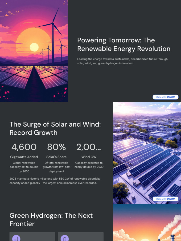 Powering Tomorrow the Renewable Energy Revolution | PDF | Renewable ...