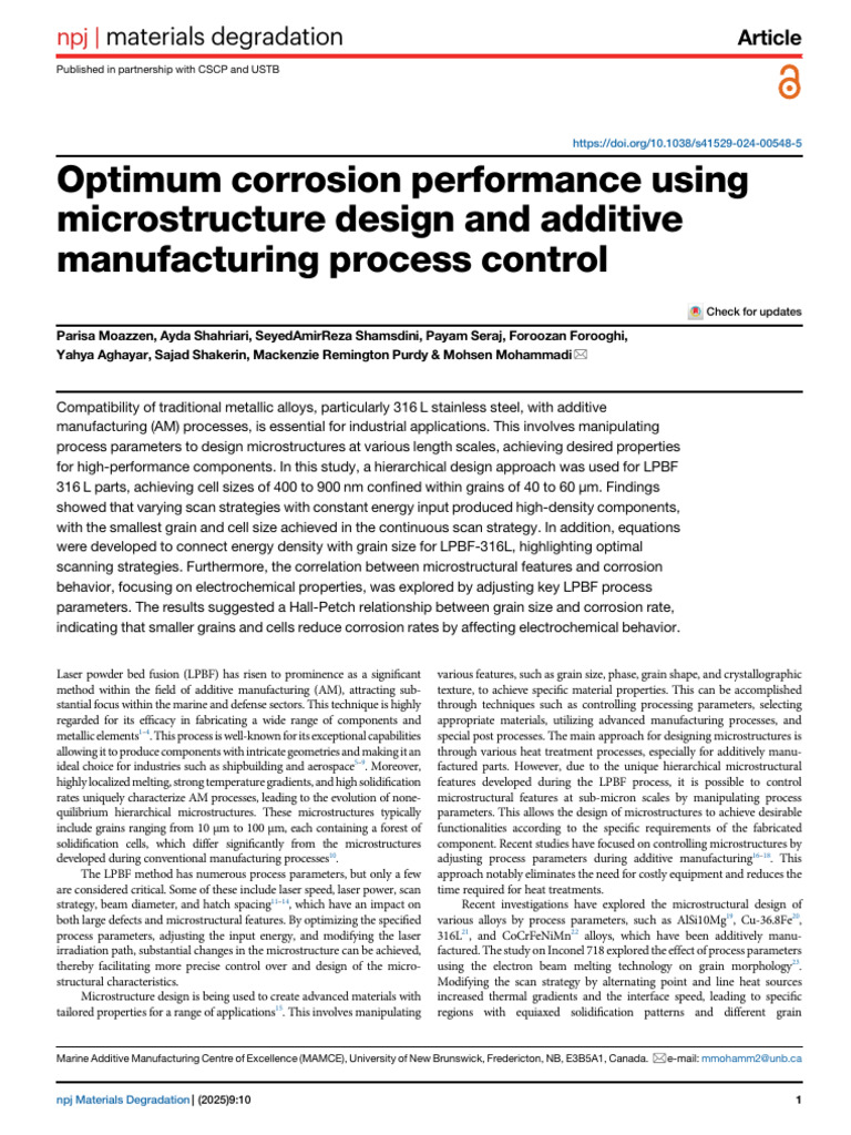 Optimum Corrosion Performance Using Microstructure Design and Additive ...