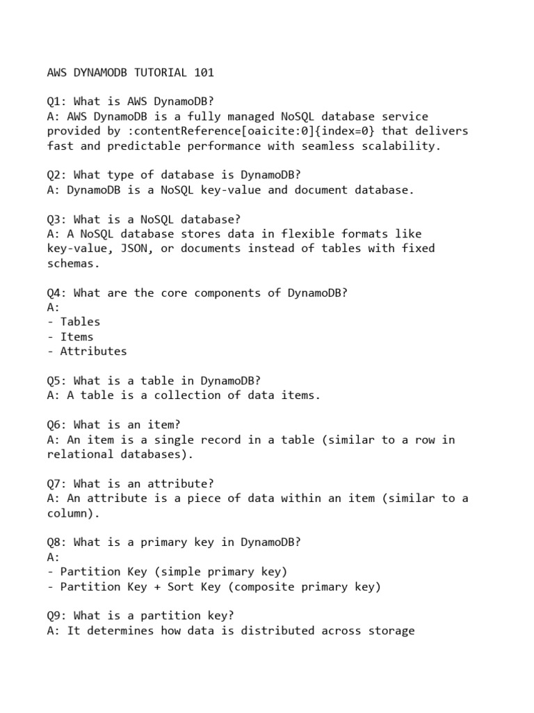 AWS DYNAMODB TUTORIAL 101 | PDF | No Sql | Command Line Interface