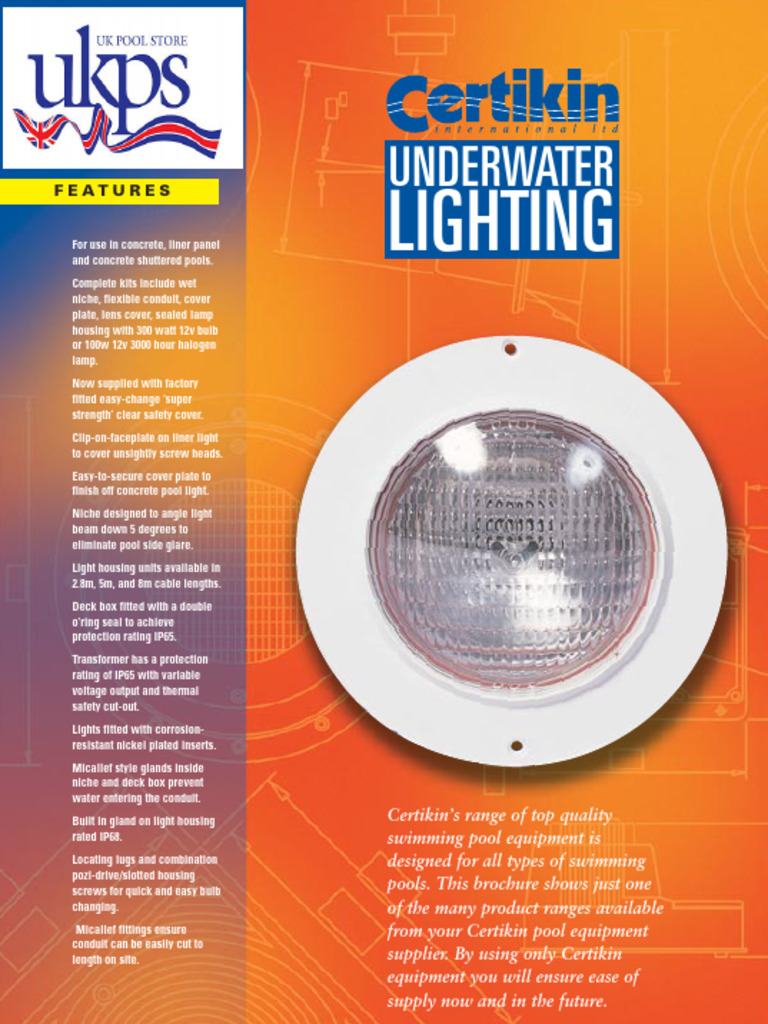 Certikin Underwater Light Pu9 Brochure | PDF | Electrical Components ...