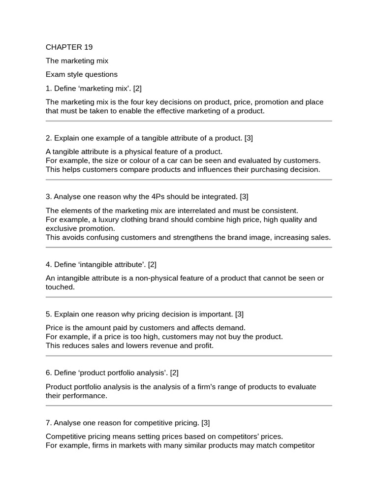 Chapter 19 The Marketing Mix Notes | PDF | Pricing | Dell