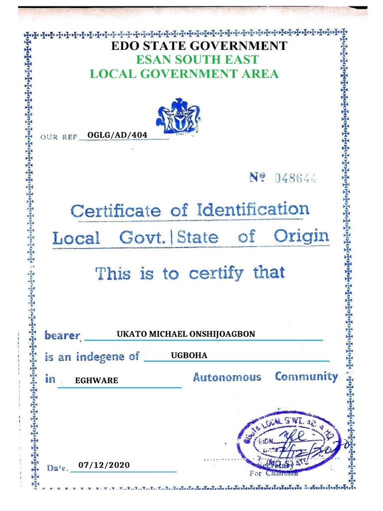 Esan South East Local Government of Origin New | PDF