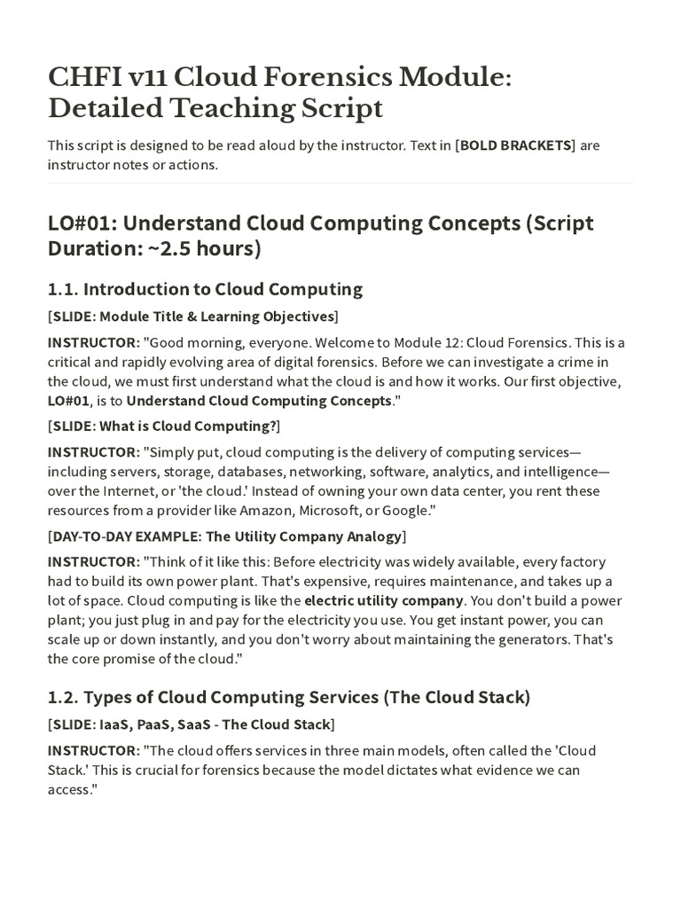 Detailed - Teaching - Script First 1 Hour | PDF | Cloud Computing ...