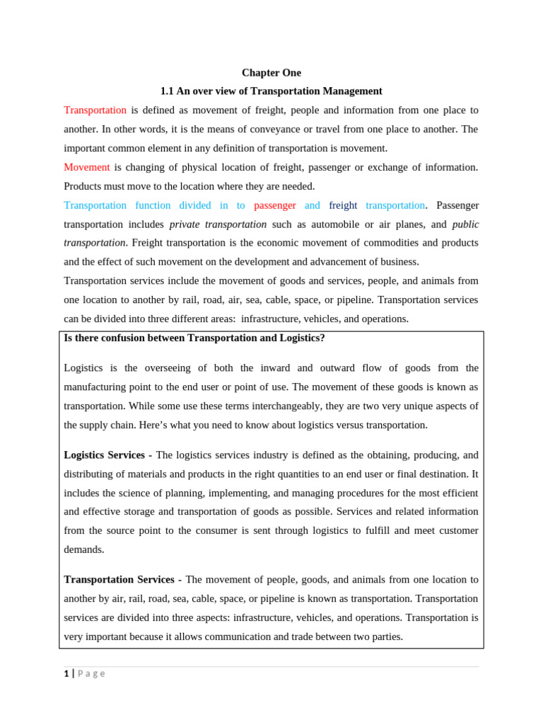 Transportation Management | PDF | Cargo | Transport