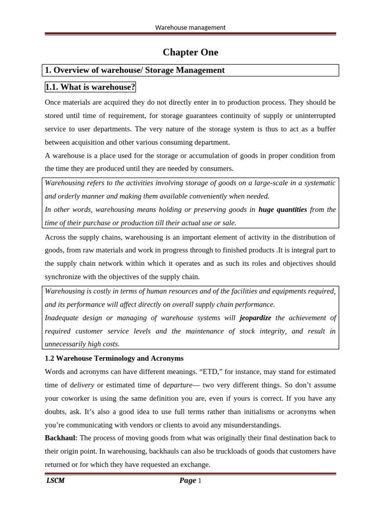 Warehouse Management | PDF | Warehouse | Logistics