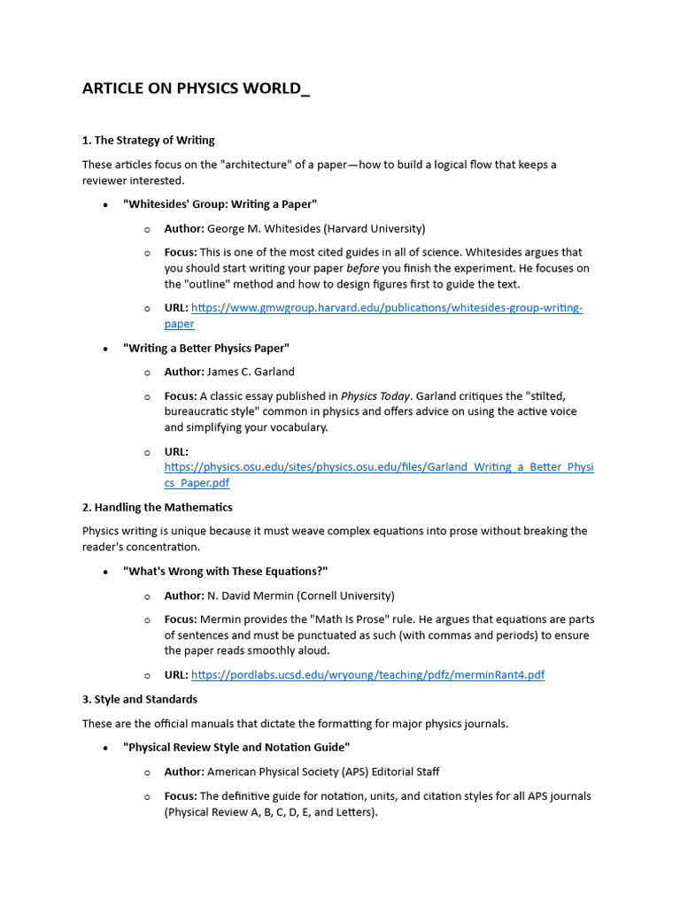 Article on Physics World (1) | PDF | Mathematics | Written Communication