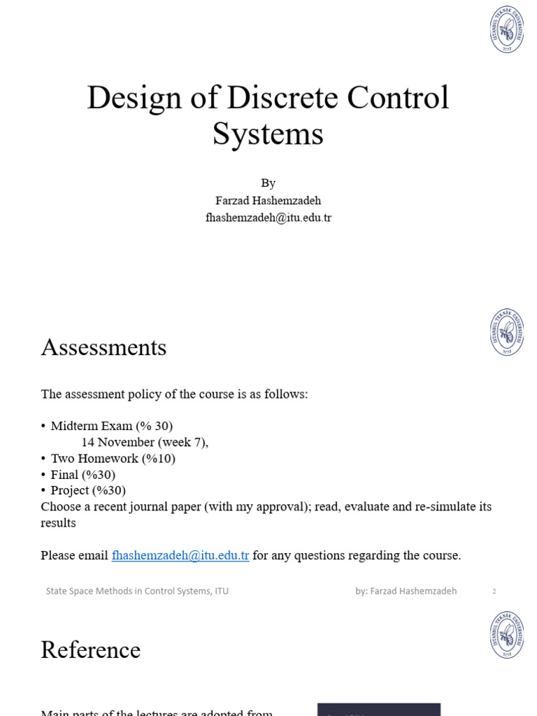 Design of Discrete Control Systems (Session #1) | PDF
